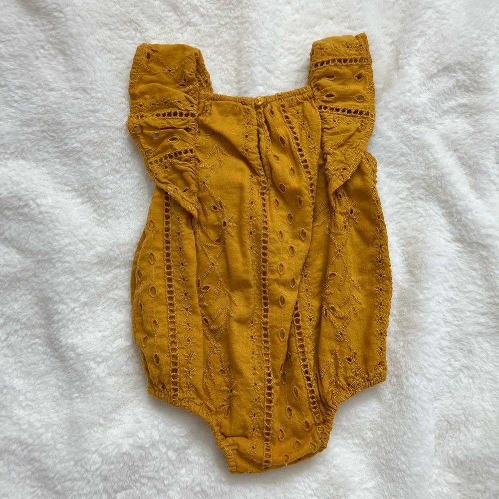 Embroidered Ruffle Trim Romper - Picture 2 of 3